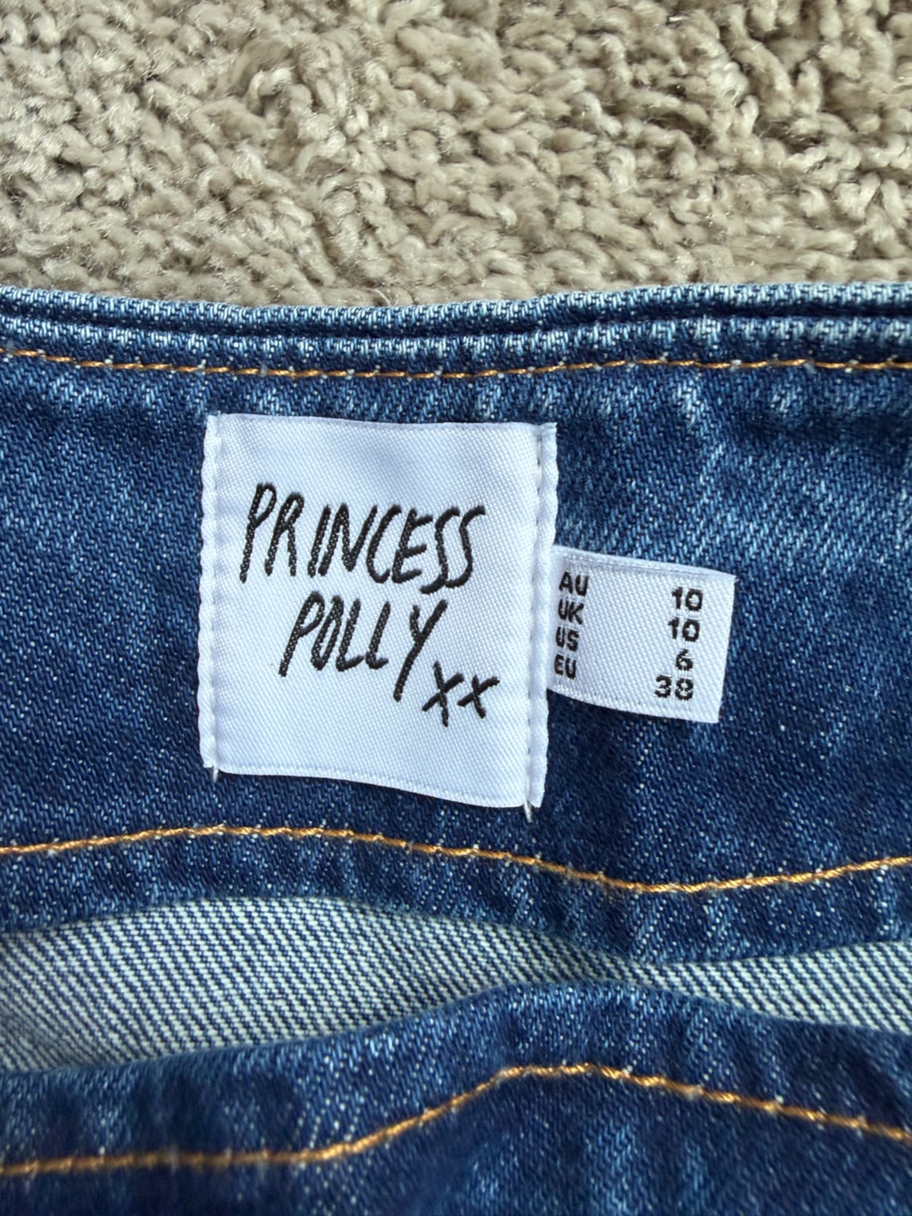 Princess Polly Blue Denim Asymmetrical Skirt
